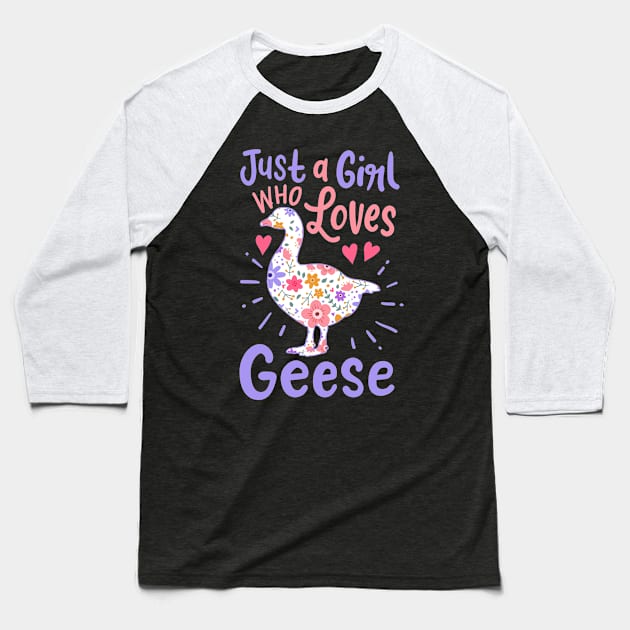 Geese Goose Geese Lover Baseball T-Shirt by KAWAIITEE